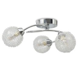 Berkfield Home Ceiling Lamp with 3 LED Bulbs G9 120 W in White - thumbnail 4
