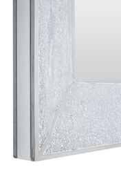 Orsina Silver Mosaic Wall Mirror with Bevelled Glass Frame, Square Decorative Mirror with Light Grey Trim, Mirror - thumbnail 3