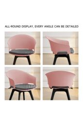 Living and Home 4Pcs Swivel PP Dining Chairs with Armrest ( Load Capacity 150kg ) in Pink - thumbnail 6