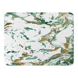 Benjamin Tate Design Green & Golden Marble Blanket in Natural - Size: 120 cm x 150 cm - thumbnail 1