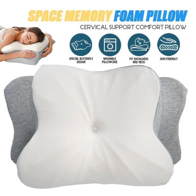 FLAVORA Butterfly Shape Pillow in White - Size: Cot - image 1