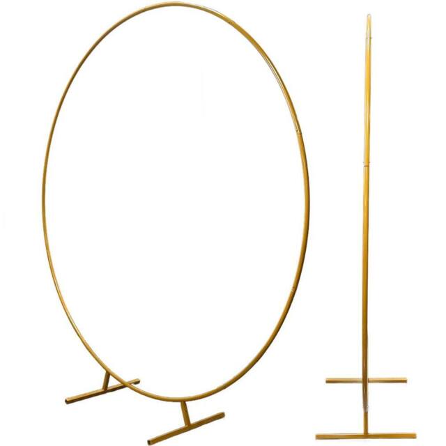 KORVIXA 2M Round Hoop Balloon Arch Backdrop Flower Display Stand in Gold - Size: 100 cm x 100 cm - image 1