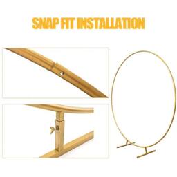 KORVIXA 2M Round Hoop Balloon Arch Backdrop Flower Display Stand in Gold - Size: 100 cm x 100 cm - thumbnail 4