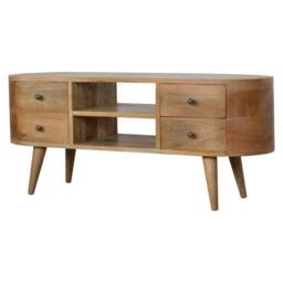 Wyld Haus Padua Round Mango Wood TV Unit 4 Drawers in Brown - thumbnail 3