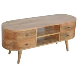 Wyld Haus Padua Round Mango Wood TV Unit 4 Drawers in Brown - thumbnail 4