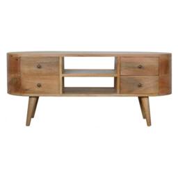 Wyld Haus Padua Round Mango Wood TV Unit 4 Drawers in Brown - thumbnail 2
