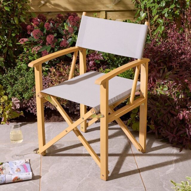Rowlinsons Ascot Folding Directors Chair- L52.5 x W53.5 x H87 cm, Slate Grey - image 1