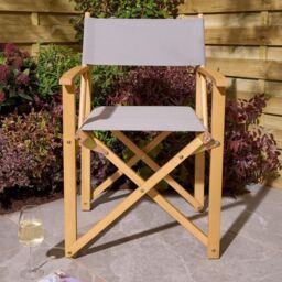 Rowlinsons Ascot Folding Directors Chair- L52.5 x W53.5 x H87 cm, Slate Grey - thumbnail 2