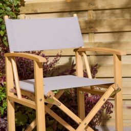 Rowlinsons Ascot Folding Directors Chair- L52.5 x W53.5 x H87 cm, Slate Grey - thumbnail 3