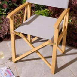 Rowlinsons Ascot Folding Directors Chair- L52.5 x W53.5 x H87 cm, Slate Grey - thumbnail 6