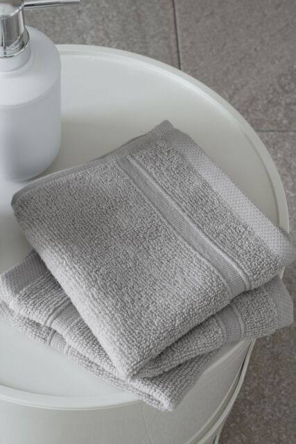 Catherine Lansfield 'Zero Twist' Face Cloth Pair in Silver - image 1