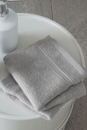 Catherine Lansfield 'Zero Twist' Face Cloth Pair in Silver - thumbnail 1
