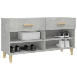 Berkfield Home Shoe Cabinet Concrete Grey 102x35x55 cm Engineered Wood - Size: 102 x 35 x 55 cm - thumbnail 4