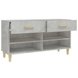 Berkfield Home Shoe Cabinet Concrete Grey 102x35x55 cm Engineered Wood - Size: 102 x 35 x 55 cm - thumbnail 7