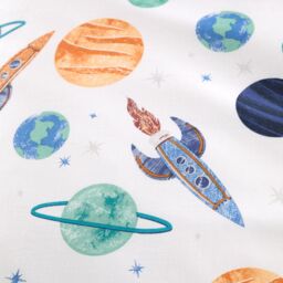 Happy Linen Company Cosmic Planets Duvet Cover Quilt Bedding Set in White - Size: Toddler - thumbnail 3