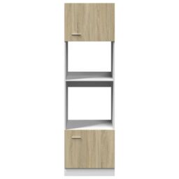 Berkfield Home Microwave Cabinet Lyon Sonoma Oak 60x57x207 cm Engineered Wood in Brown - Size: 60 x 57 x 207 cm - thumbnail 5