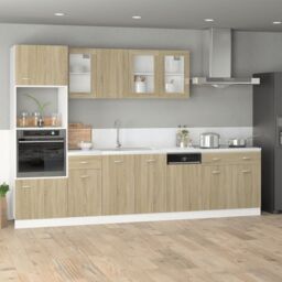 Berkfield Home Microwave Cabinet Lyon Sonoma Oak 60x57x207 cm Engineered Wood in Brown - Size: 60 x 57 x 207 cm - thumbnail 3