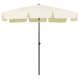 Berkfield Home Sturdy Beach Umbrella Sand Yellow 200x125 cm in Ecru - thumbnail 3