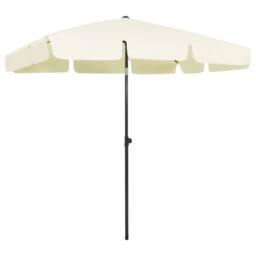 Berkfield Home Sturdy Beach Umbrella Sand Yellow 200x125 cm in Ecru - thumbnail 2