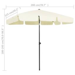 Berkfield Home Sturdy Beach Umbrella Sand Yellow 200x125 cm in Ecru - thumbnail 8