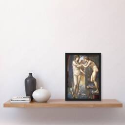 Artery8 Aphrodite & Galatea Vintage Framed Wall Art Print Edward Burne Jones in Blue - Size: A4 - thumbnail 4