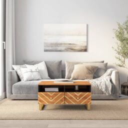 Berkfield Home Coffee Table Brown & Black 80x54x40 cm Solid Wood Mango - Size: 80 x 54 x 40 cm