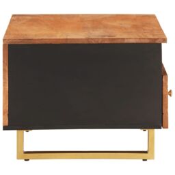 Berkfield Home Coffee Table Brown & Black 80x54x40 cm Solid Wood Mango - Size: 80 x 54 x 40 cm - thumbnail 5