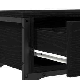 Berkfield Home Console Table Black Oak 72, 5x25x75 cm Engineered Wood & Steel - Size: 5 x 25 x 75 cm - thumbnail 9