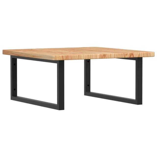 Berkfield Home Basin Shelf Wall Mounted Steel & Solid Wood Oak in Brown - image 1