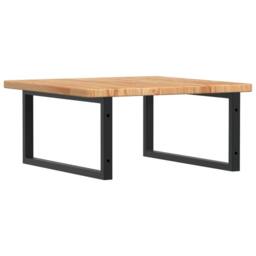 Berkfield Home Basin Shelf Wall Mounted Steel & Solid Wood Oak in Brown - thumbnail 6