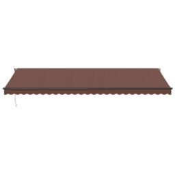 Berkfield Home Manual Retractable Awning with LEDs Brown 600x350 cm - thumbnail 4