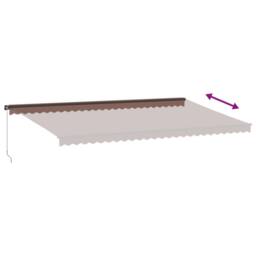 Berkfield Home Manual Retractable Awning with LEDs Brown 600x350 cm - thumbnail 6