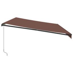 Berkfield Home Manual Retractable Awning with LEDs Brown 600x350 cm - thumbnail 5