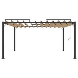 Berkfield Home Gazebo with Louvered Roof 3x4 m Taupe Fabric & Aluminium