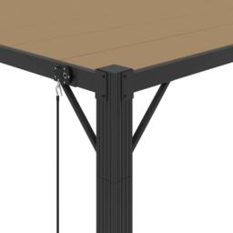 Berkfield Home Gazebo with Louvered Roof 3x4 m Taupe Fabric & Aluminium - thumbnail 7