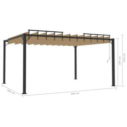 Berkfield Home Gazebo with Louvered Roof 3x4 m Taupe Fabric & Aluminium - thumbnail 8