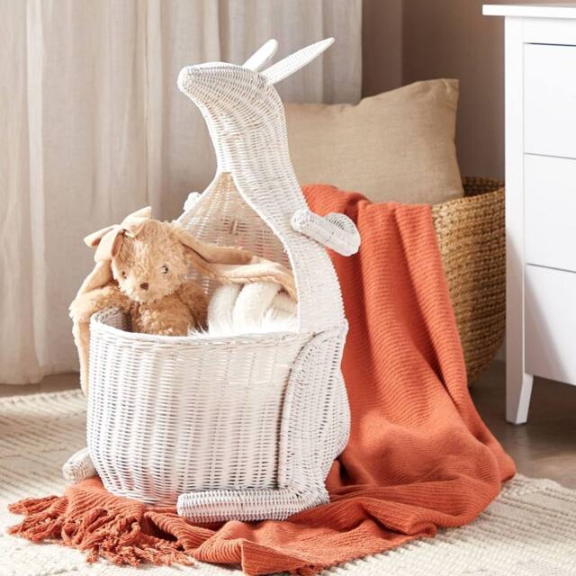 Wyld and Coco Kangaroo Wicker Toy Basket White - image 1