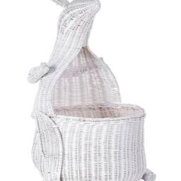 Wyld and Coco Kangaroo Wicker Toy Basket White - thumbnail 2