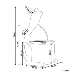 Wyld and Coco Kangaroo Wicker Toy Basket White - thumbnail 4