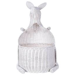 Wyld and Coco Kangaroo Wicker Toy Basket White - thumbnail 3