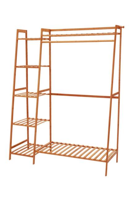 Garden Sanctuary Bamboo Bedroom Garment Clothes Rack Brown 110cm - image 1