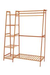 Garden Sanctuary Bamboo Bedroom Garment Clothes Rack Brown 110cm - thumbnail 1
