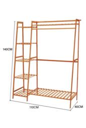 Garden Sanctuary Bamboo Bedroom Garment Clothes Rack Brown 110cm - thumbnail 4
