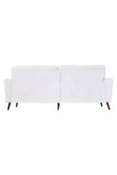 Living and Home 2-Seater Chenille Upholstered Sofa with Pillows in White - thumbnail 5