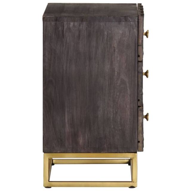 Berkfield Home Decorative Bed Cabinet Black 40x30x50 cm Solid Mango Wood - Size: 40 x 30 x 50 cm - image 1
