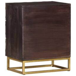 Berkfield Home Decorative Bed Cabinet Black 40x30x50 cm Solid Mango Wood - Size: 40 x 30 x 50 cm - thumbnail 5
