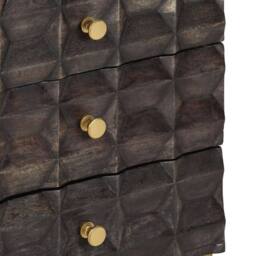 Berkfield Home Decorative Bed Cabinet Black 40x30x50 cm Solid Mango Wood - Size: 40 x 30 x 50 cm - thumbnail 6