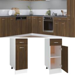 Berkfield Home Drawer Bottom Cabinet Brown Oak 30x46x81.5 cm Engineered Wood - thumbnail 2