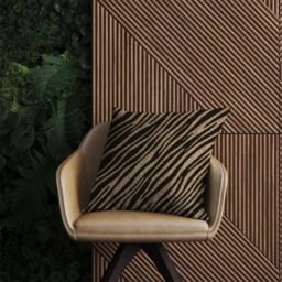 Warren Reed - Designer Golden Zebra Print Outdoor Cushion in Brown - Size: 45 cm x 45 cm - thumbnail 2
