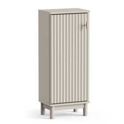 VonHaus Victoria Fluted Design Slim Bathroom Storage Cabinet in Stone - thumbnail 2